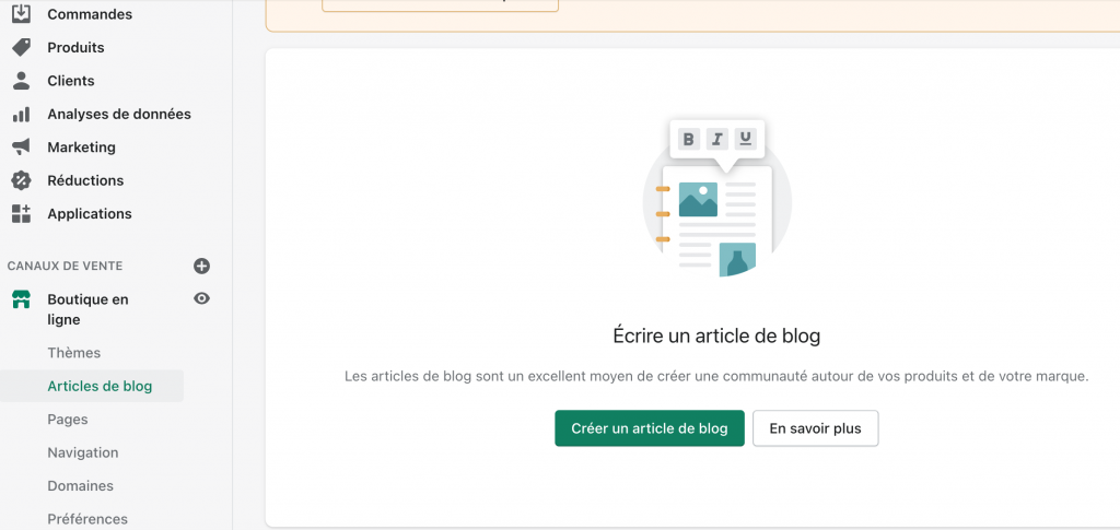 shopify_creer un_blog